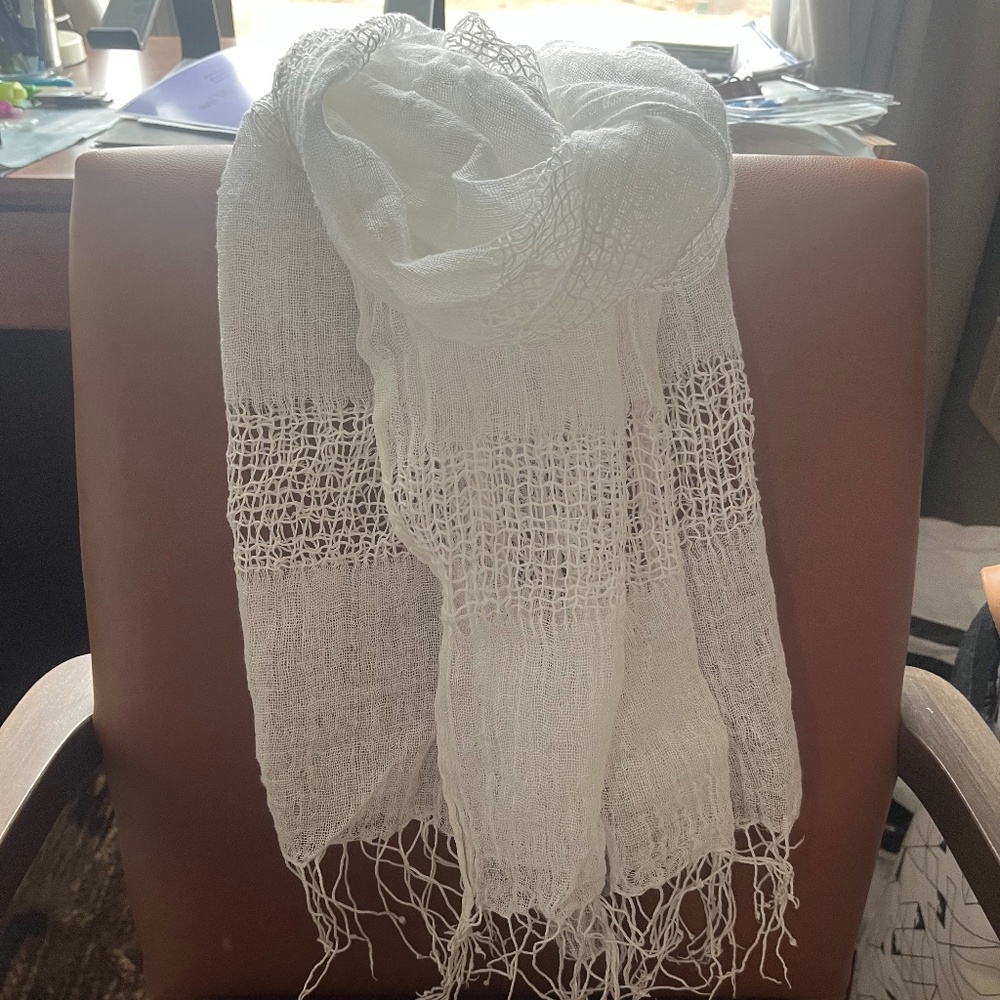 Lightweight White Scarf